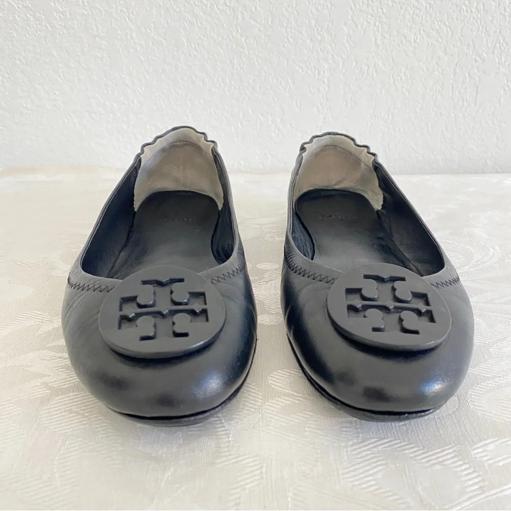 Tory Burch black leather Claire Ballet Flat